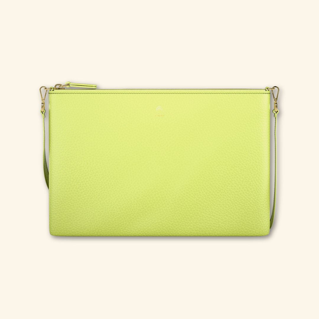 Bolso de piel para mujer | Color Lima | Bandolera con Tira ajustable