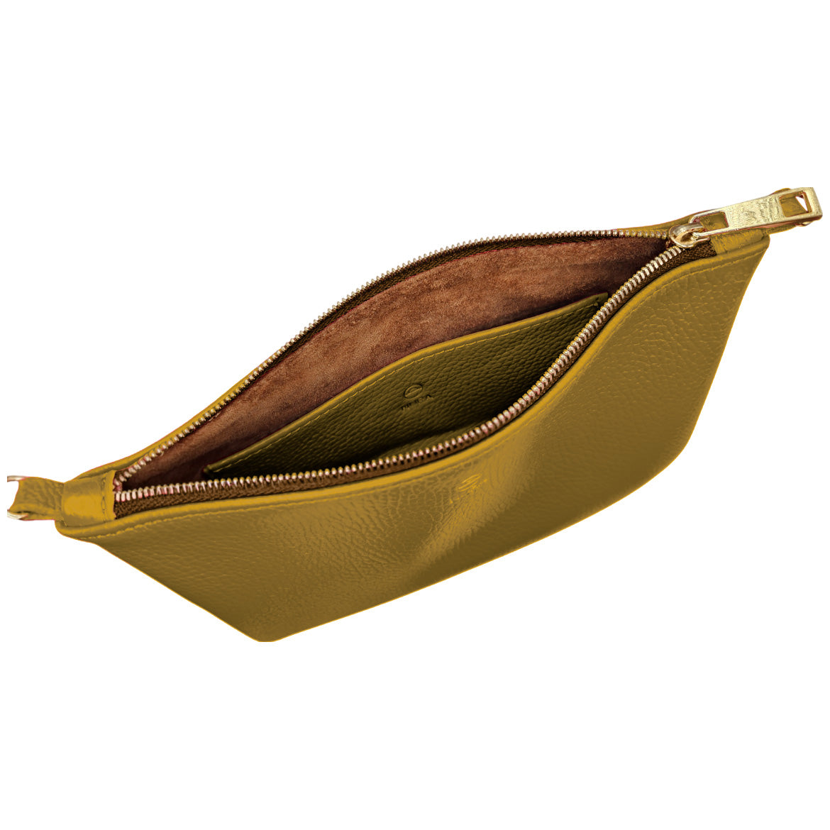 Granulado Amarillo | Bolso de piel para mujer | Bandolera con Tira ajustable
