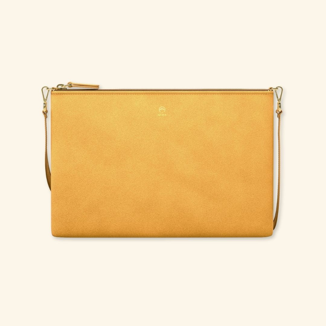 Serraje Amarillo | Bolso de piel para mujer | Con Tira ajustable