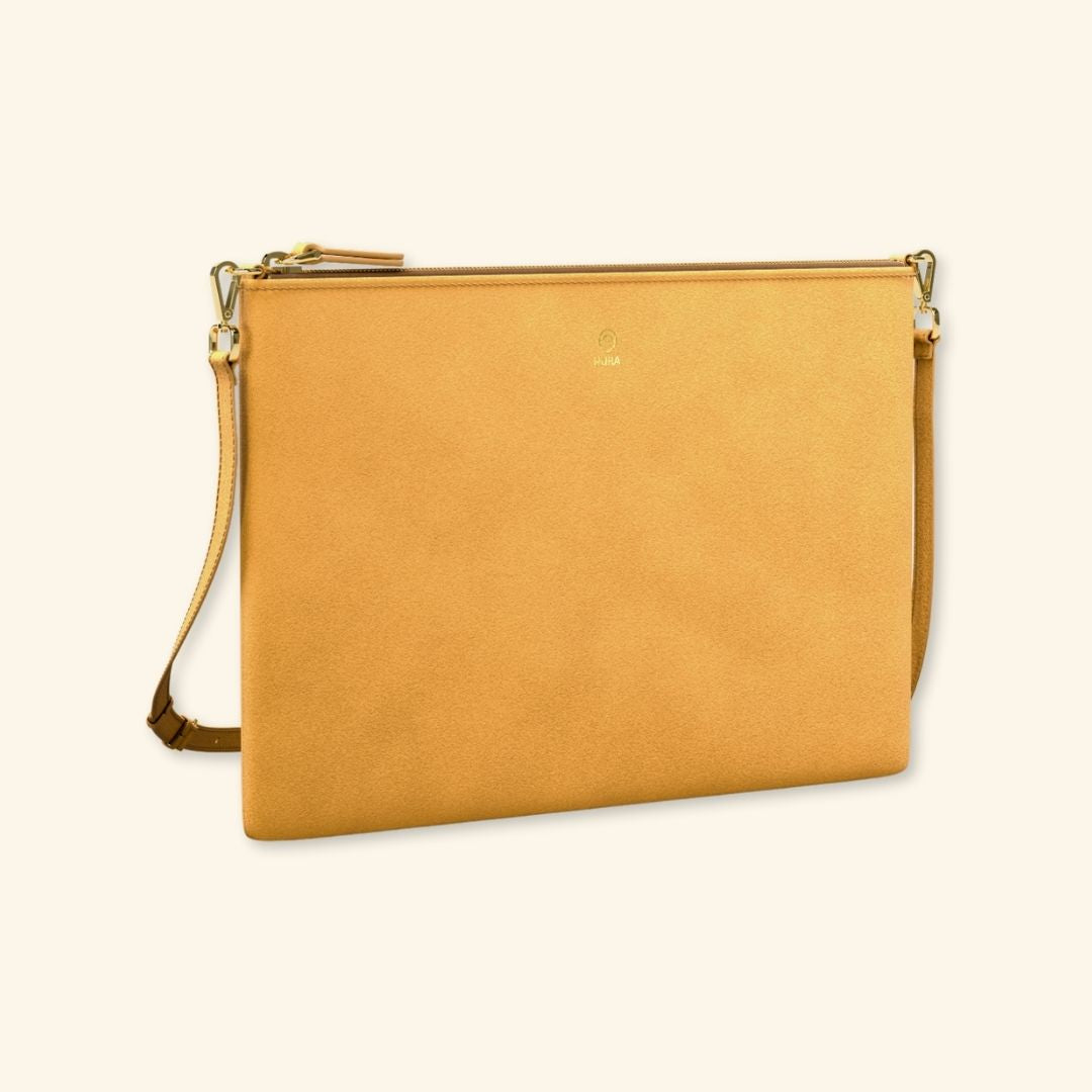 Serraje Amarillo | Bolso de piel para mujer | Con Tira ajustable