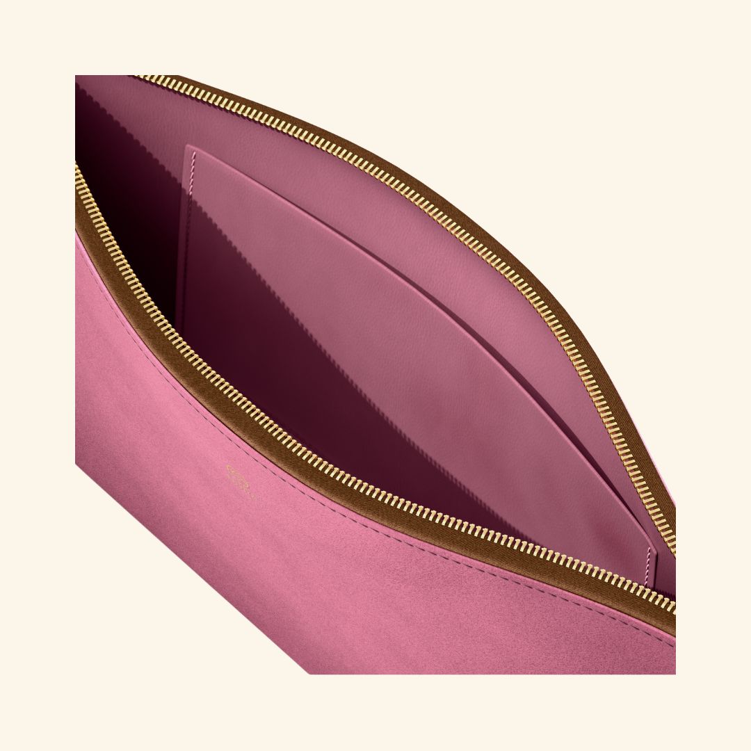 Serraje Rosa | Bolso de piel para mujer | Con Tira ajustable