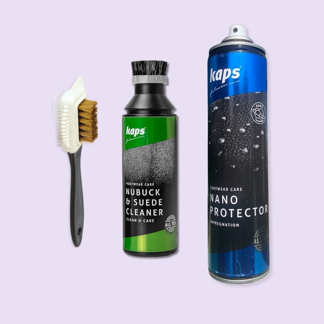 Kit: Protección contra el agua + Limpieza Nobuk y Ante + Cepillo