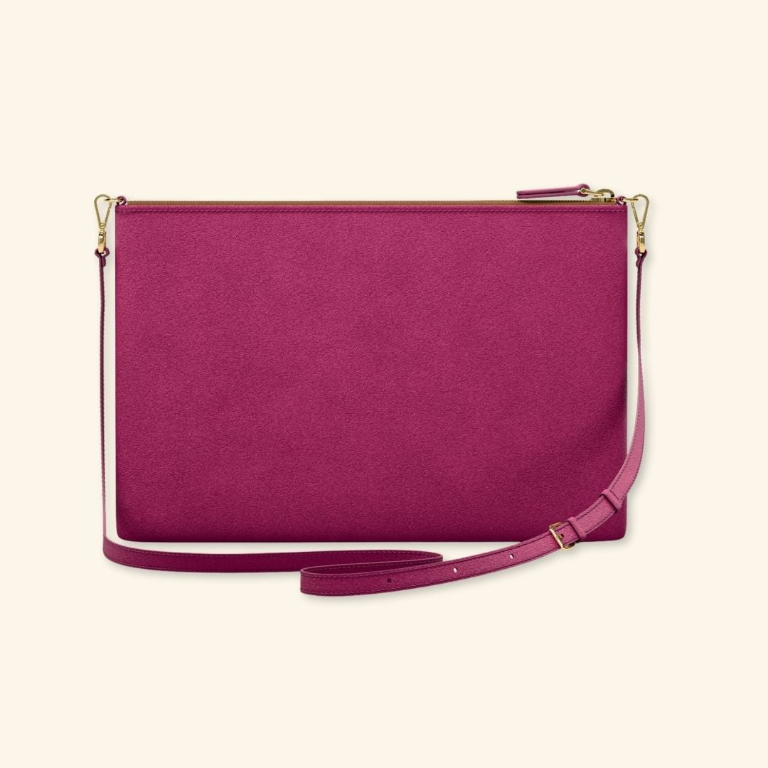 Serraje Orquidea | Bolso de piel para mujer | Con Tira ajustable