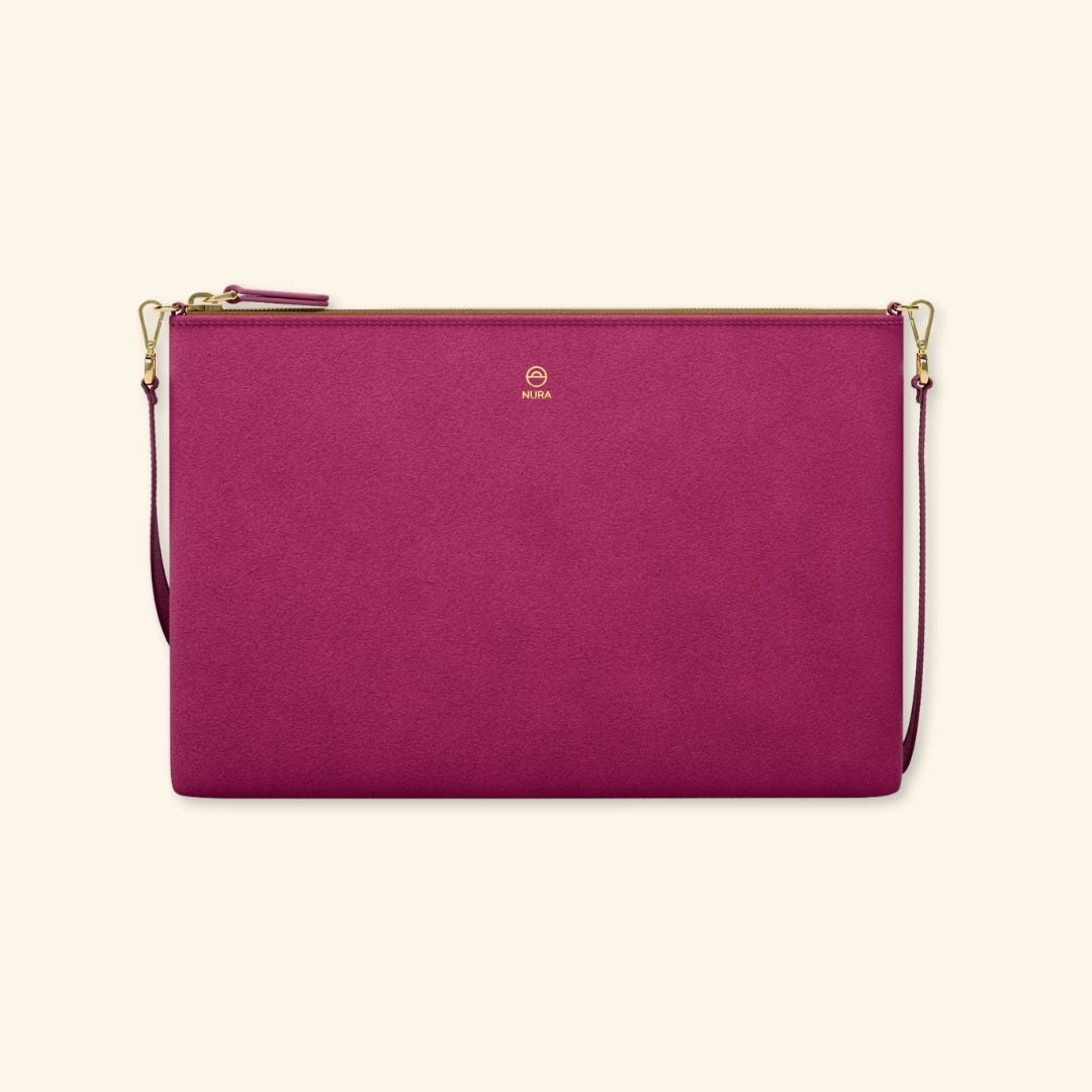 Serraje Orquidea | Bolso de piel para mujer | Con Tira ajustable