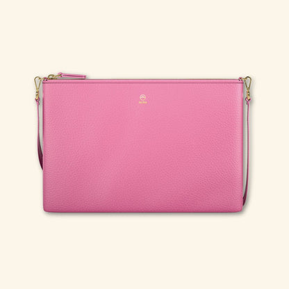 Bolso de piel para mujer | Color Rosa | Bandolera con Tira ajustable