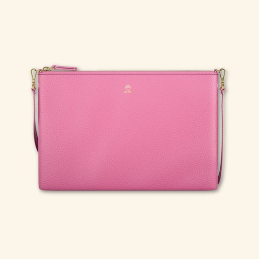 Bolso de piel para mujer | Color Rosa | Bandolera con Tira ajustable