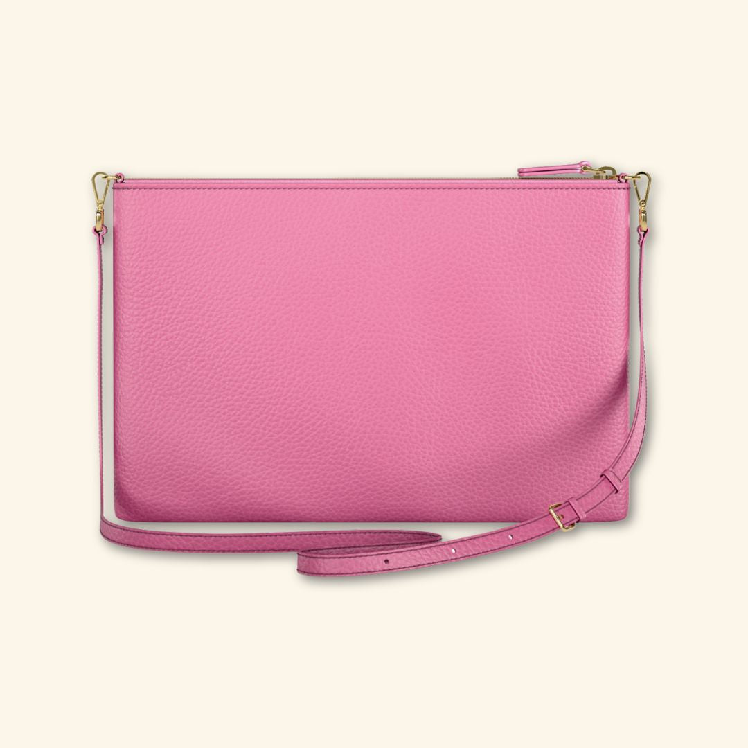 Bolso de piel para mujer | Color Rosa | Bandolera con Tira ajustable