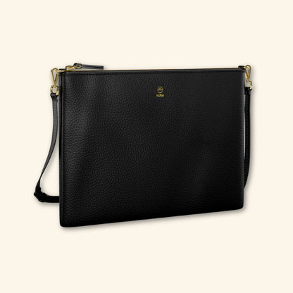 Granulado negro | Bolso de piel para mujer | Con Tira ajustable