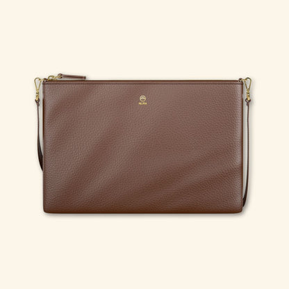 Bolso de piel para mujer | Color Castaño | Bandolera con Tira ajustable