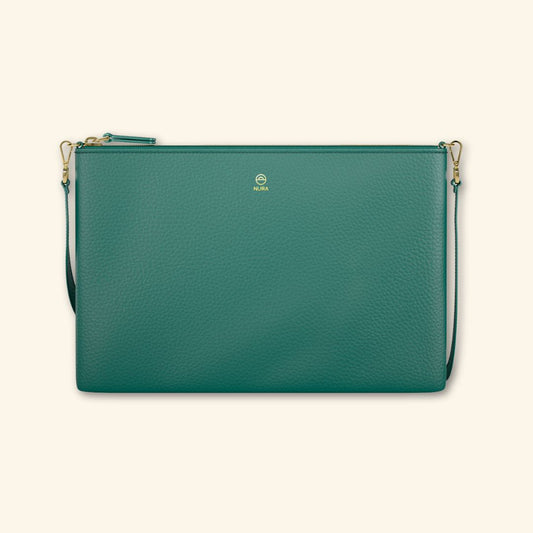 Bolso de piel para mujer | Color Verde | Bandolera con Tira ajustable