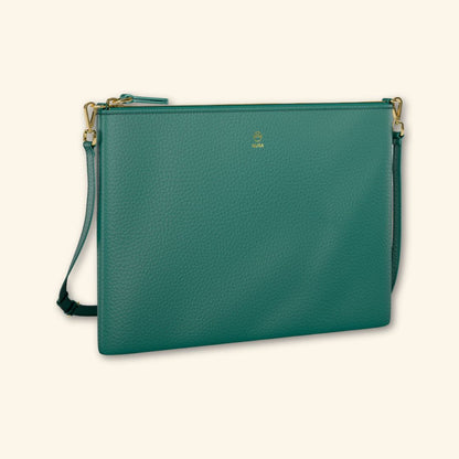 Bolso de piel para mujer | Color Verde | Bandolera con Tira ajustable