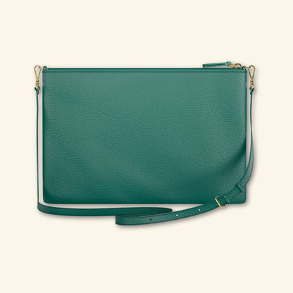 Bolso de piel para mujer | Color Verde | Bandolera con Tira ajustable