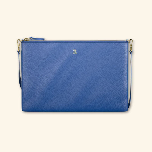 Bolso de piel para mujer | Color Azul Marino | Bandolera con Tira ajustable