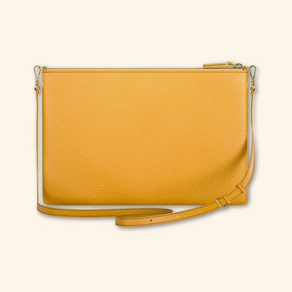 Bolso de piel para mujer | Color Amarillo | Bandolera con Tira ajustable
