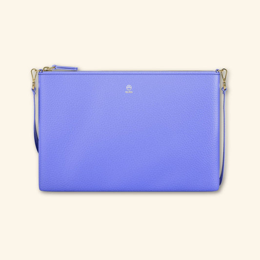 Bolso de piel para mujer | Color Very Peri | Bandolera con Tira ajustable