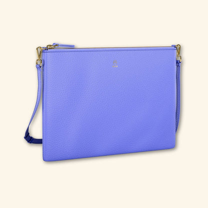 Bolso de piel para mujer | Color Very Peri | Bandolera con Tira ajustable