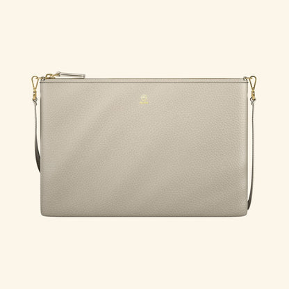 Bolso de piel para mujer | Color Piedra | Bandolera con Tira ajustable