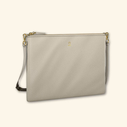 Bolso de piel para mujer | Color Piedra | Bandolera con Tira ajustable