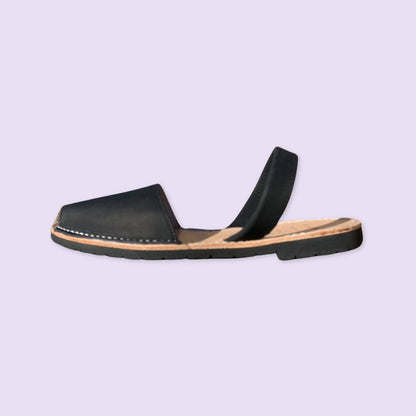 abarcas menorquinas mujer hombre niño piel box color negro originales