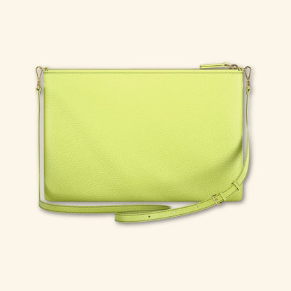 Bolso de piel para mujer | Color Lima | Bandolera con Tira ajustable