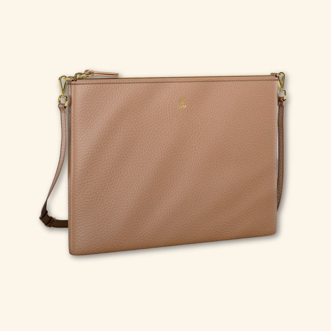 Bolso de piel para mujer | Color Cognac | Bandolera con Tira ajustable