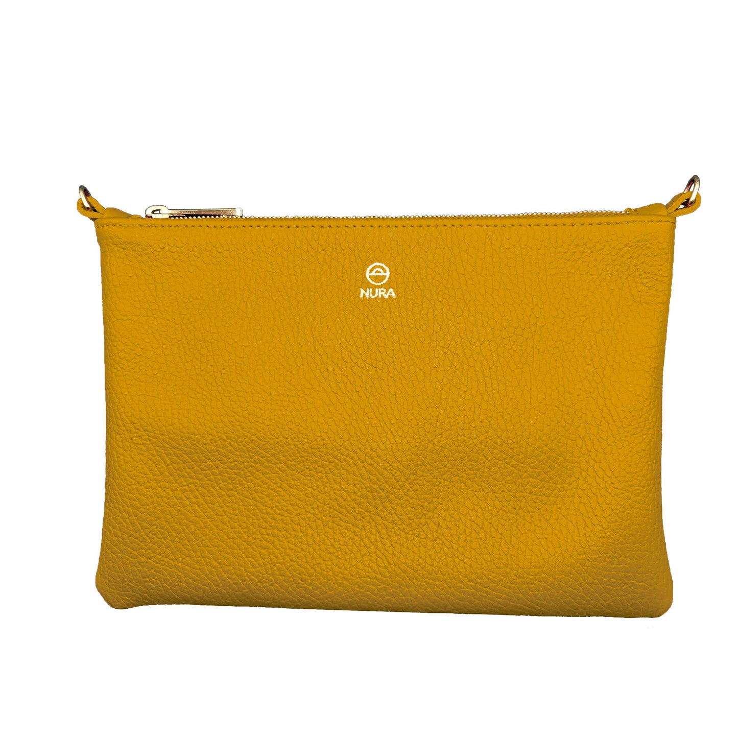 Granulado Amarillo | Bolso de piel para mujer | Bandolera con Tira ajustable