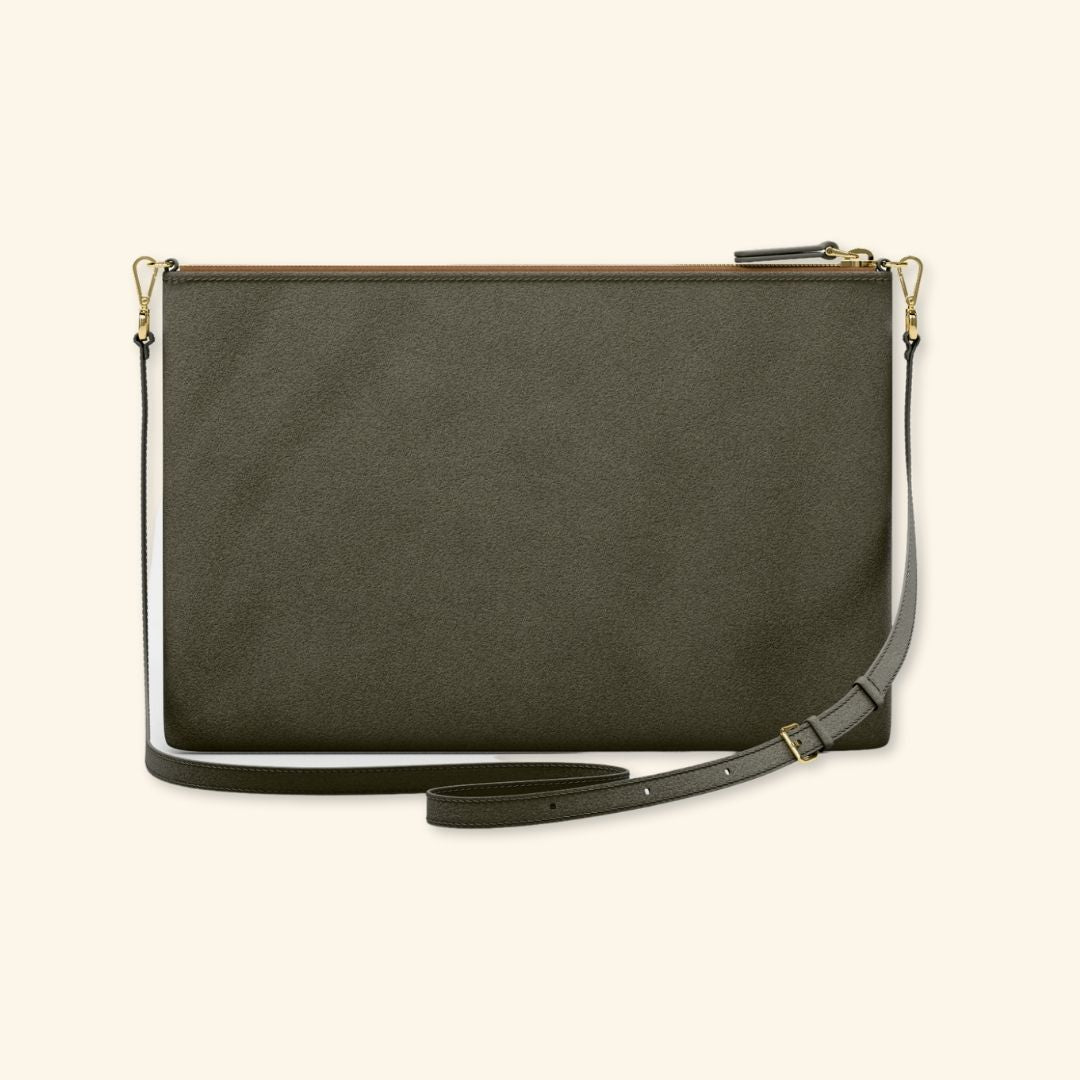 Serraje Avocado | Bolso de piel para mujer | Con Tira ajustable