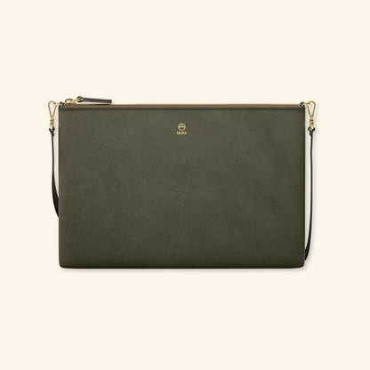 Serraje Avocado | Bolso de piel para mujer | Con Tira ajustable