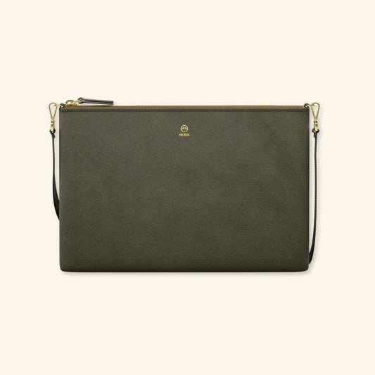 Serraje Avocado | Bolso de piel para mujer | Con Tira ajustable