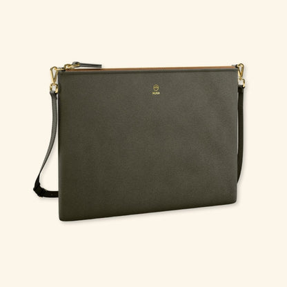 Serraje Avocado | Bolso de piel para mujer | Con Tira ajustable
