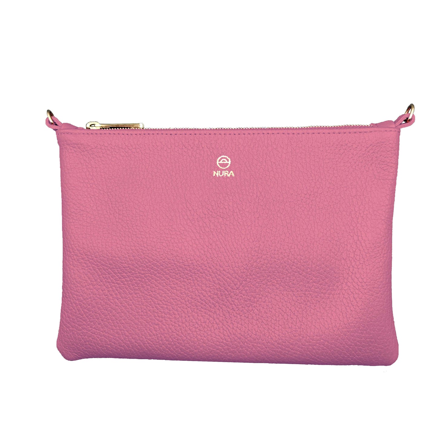 Granulado Rosa | Bolso de piel para mujer | Bandolera con Tira ajustable