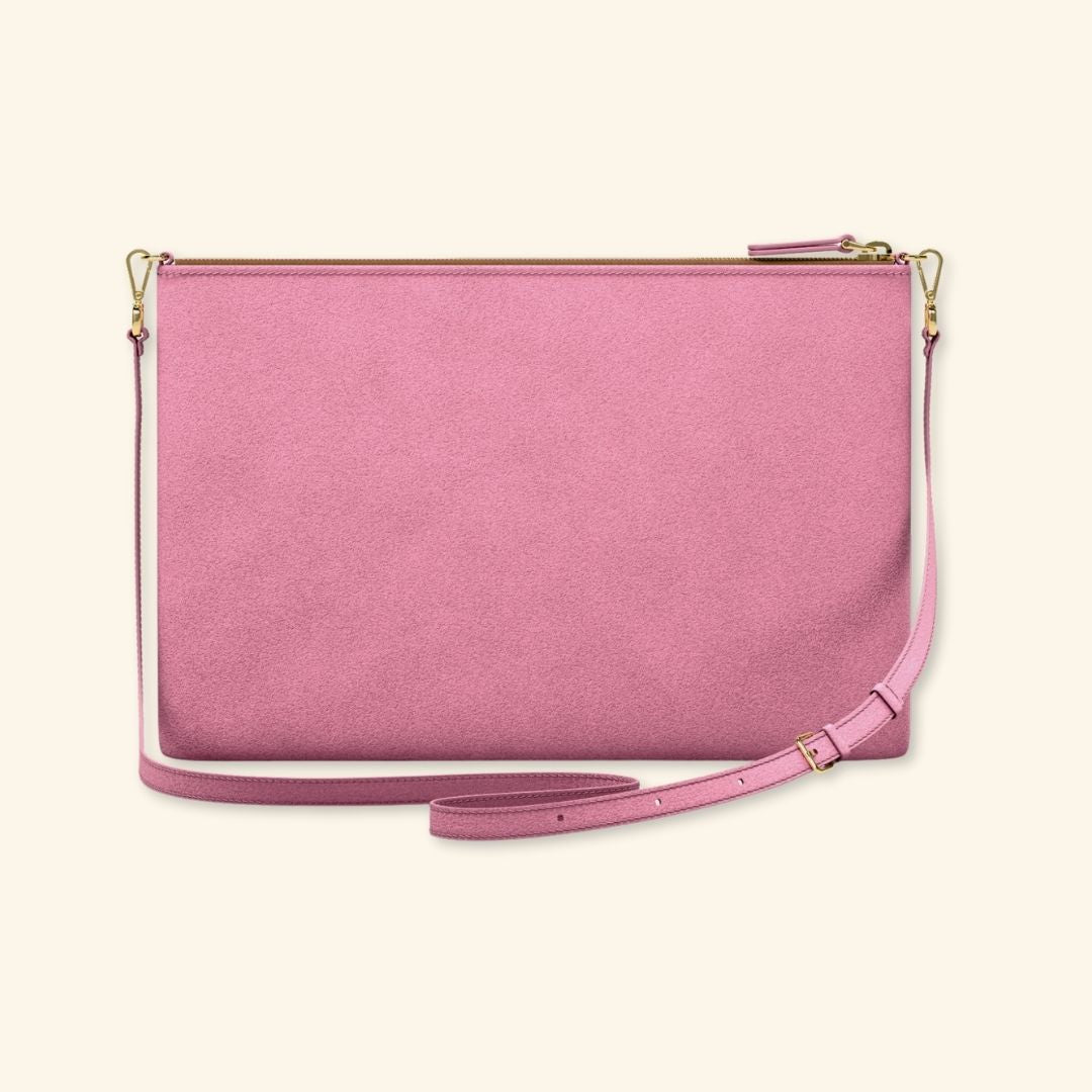Serraje Rosa | Bolso de piel para mujer | Con Tira ajustable