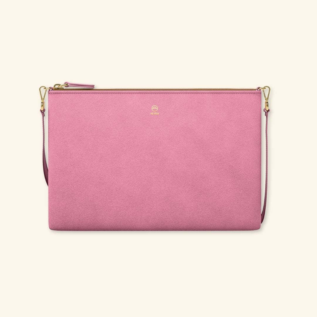 Serraje Rosa | Bolso de piel para mujer | Con Tira ajustable