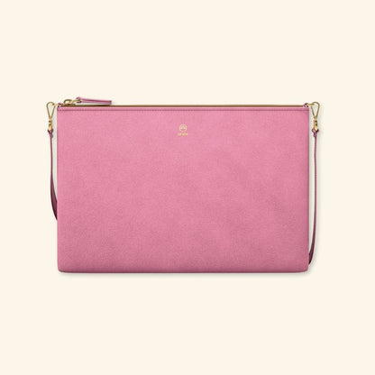 Serraje Rosa | Bolso de piel para mujer | Con Tira ajustable