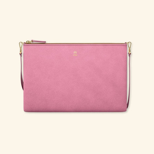 Serraje Rosa | Bolso de piel para mujer | Con Tira ajustable