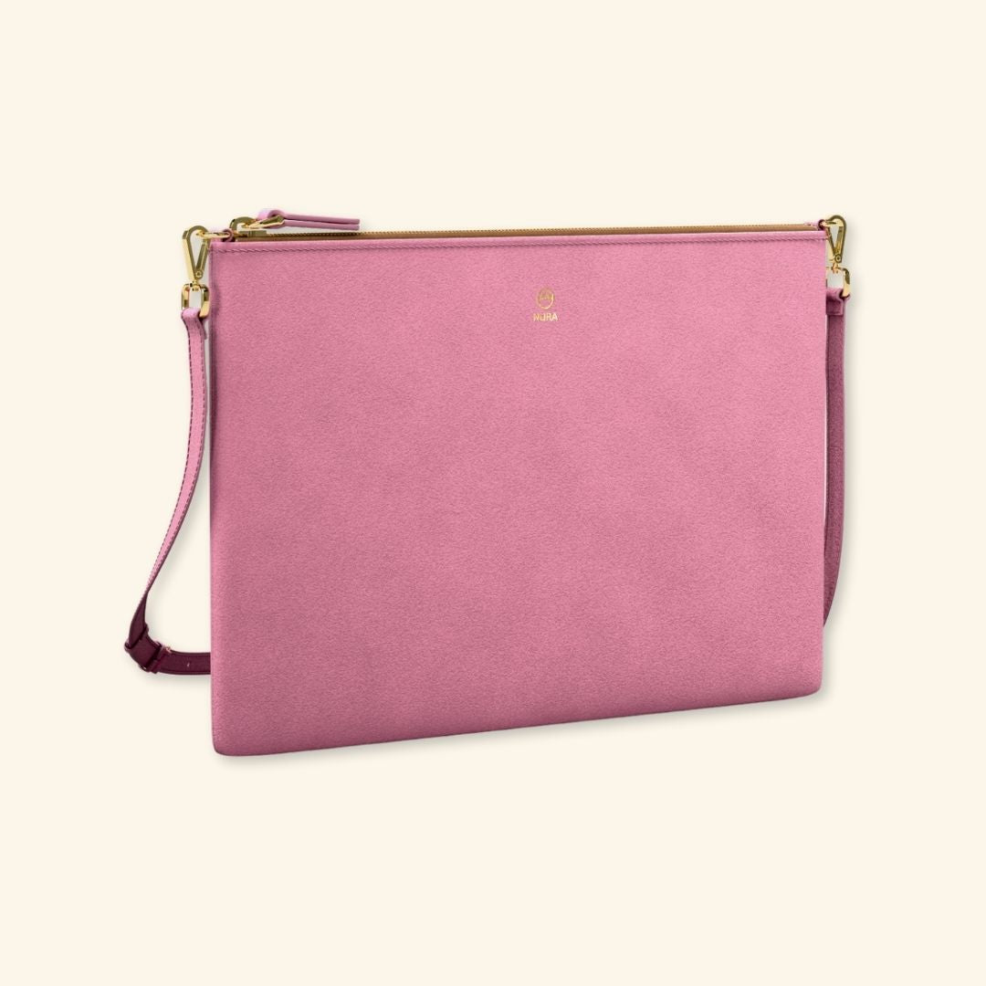 Serraje Rosa | Bolso de piel para mujer | Con Tira ajustable