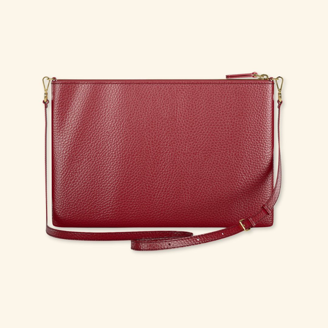 Granulado Burdeos con Interior Marrón en Piel de Serraje