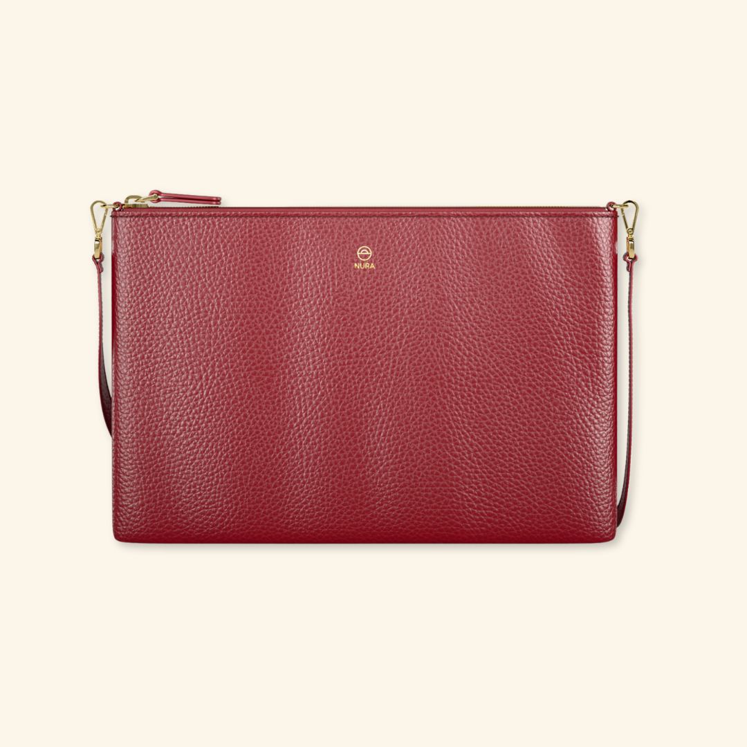 Granulado Burdeos con Interior Marrón en Piel de Serraje