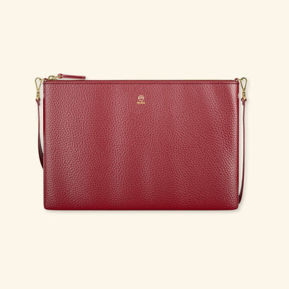 Granulado Burdeos con Interior Marrón en Piel de Serraje