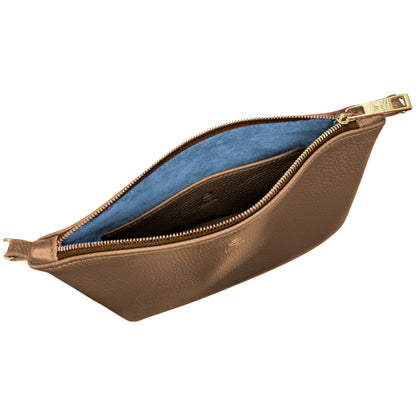 Granulado Cognac | Bolso de piel para mujer | Bandolera con Tira ajustable