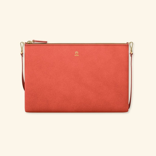 Serraje Coral | Bolso de piel para mujer | Con Tira ajustable