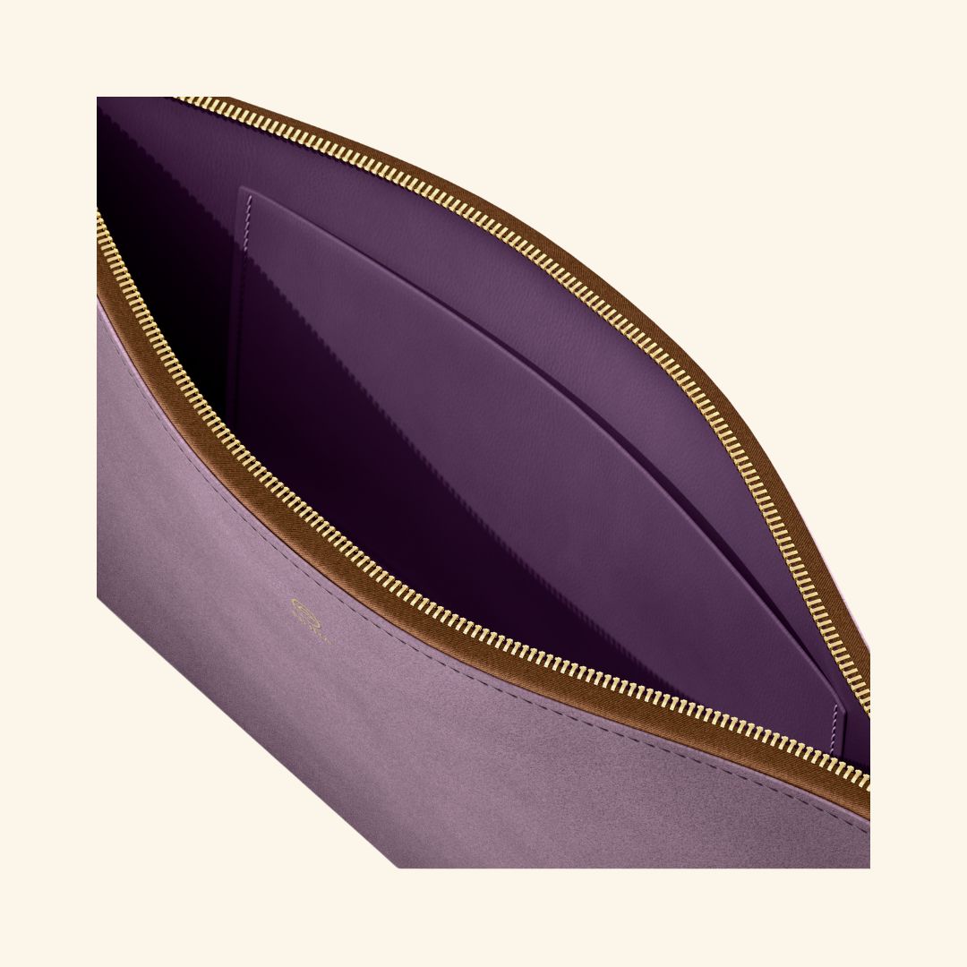 Serraje Lavanda | Bolso de piel para mujer | Con Tira ajustable