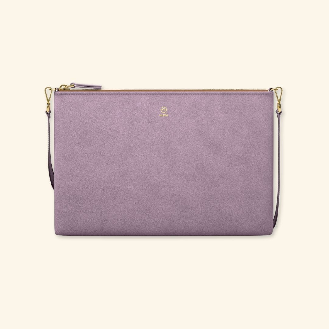 Serraje Lavanda | Bolso de piel para mujer | Con Tira ajustable