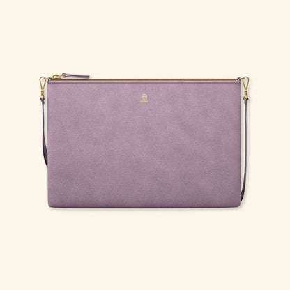 Serraje Lavanda | Bolso de piel para mujer | Con Tira ajustable