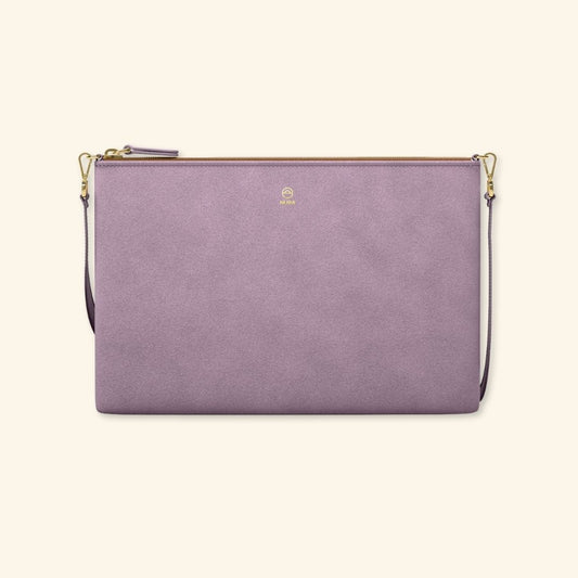 Serraje Lavanda | Bolso de piel para mujer | Con Tira ajustable
