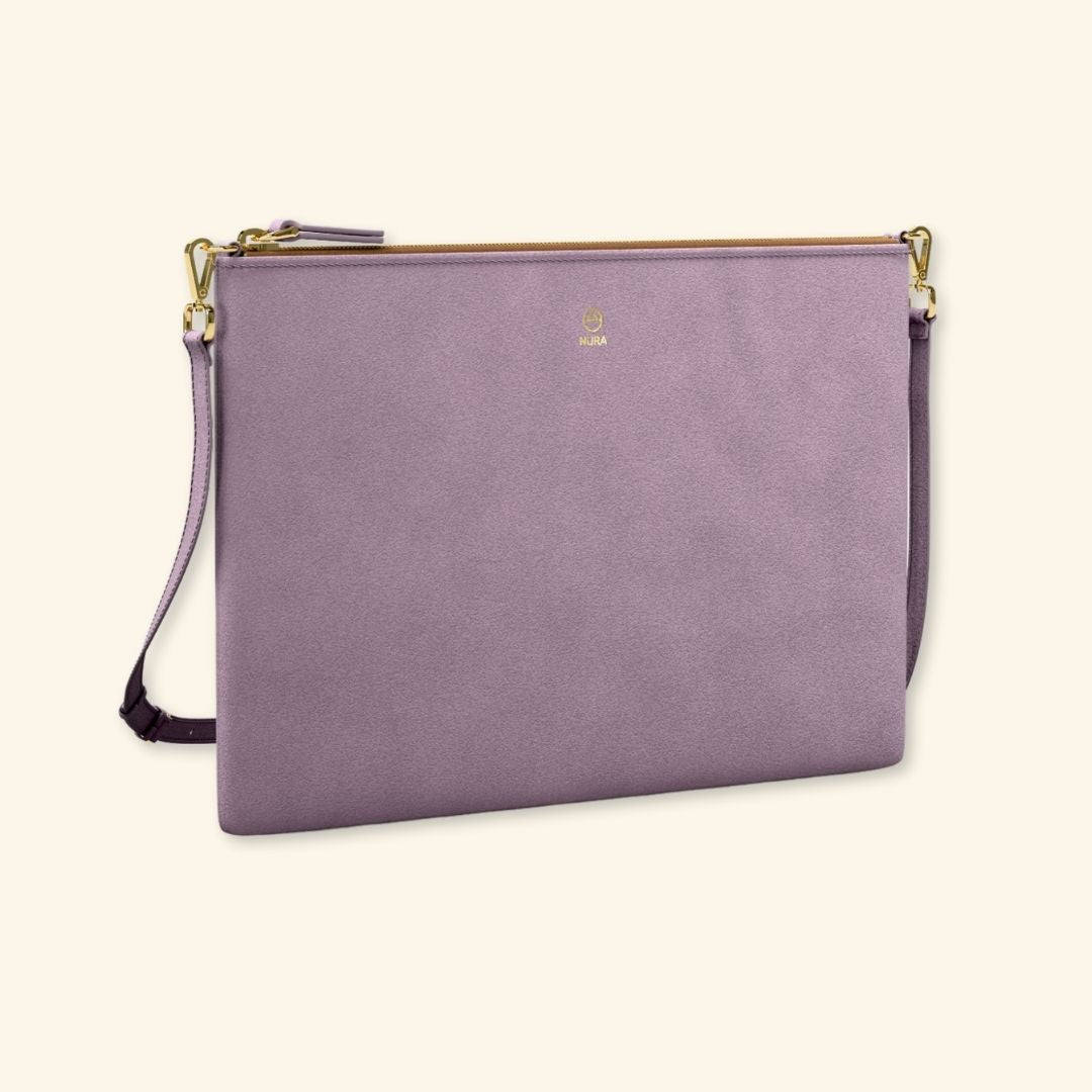 Serraje Lavanda | Bolso de piel para mujer | Con Tira ajustable