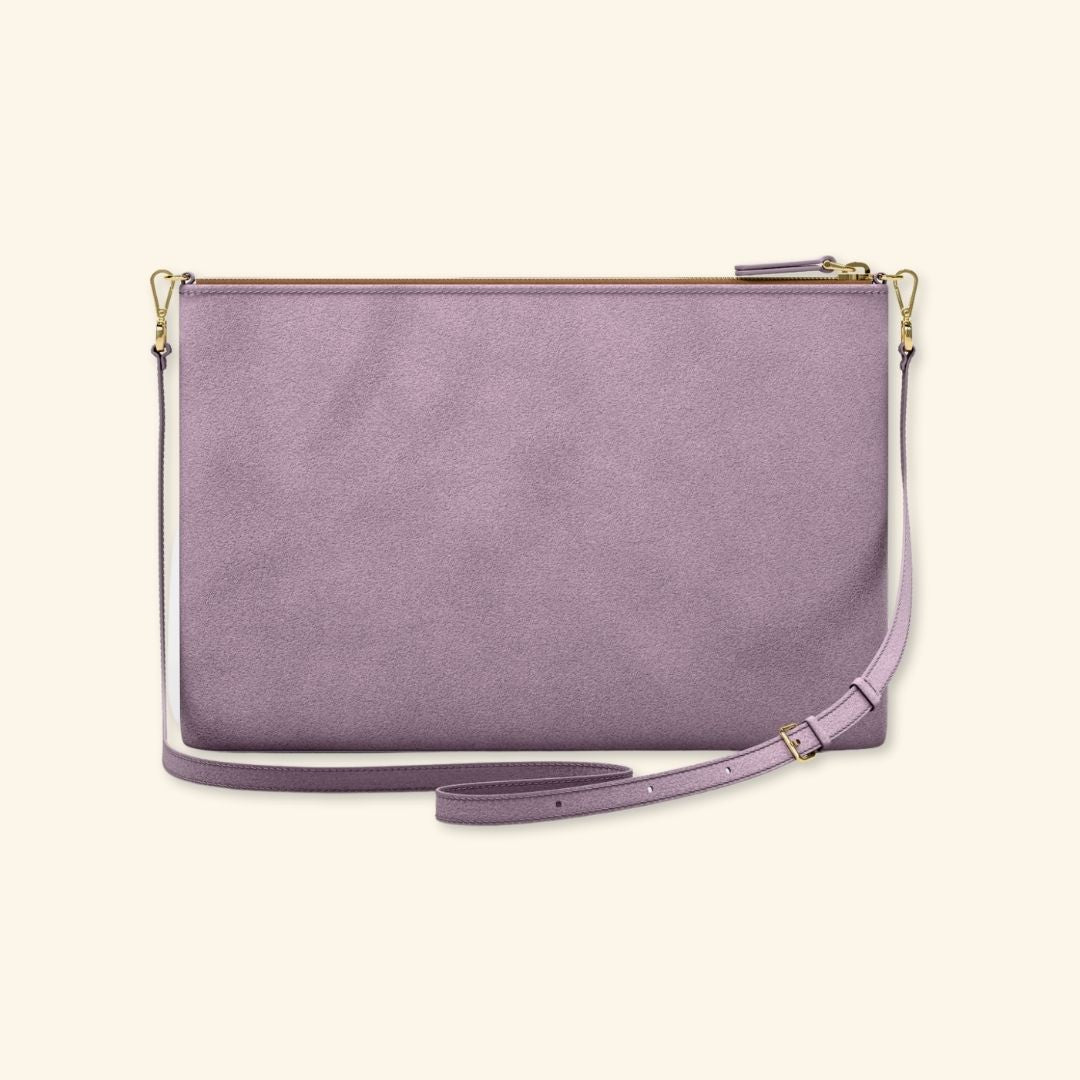 Serraje Lavanda | Bolso de piel para mujer | Con Tira ajustable