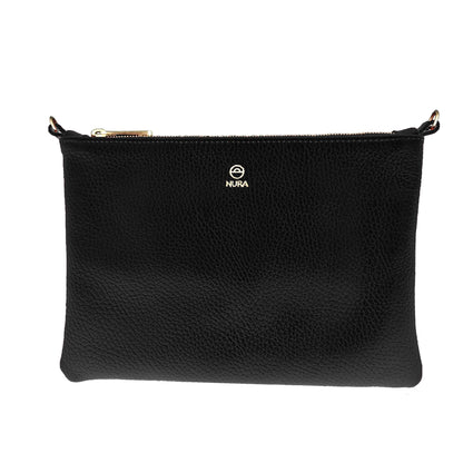 Granulado negro | Bolso de piel para mujer | Con Tira ajustable