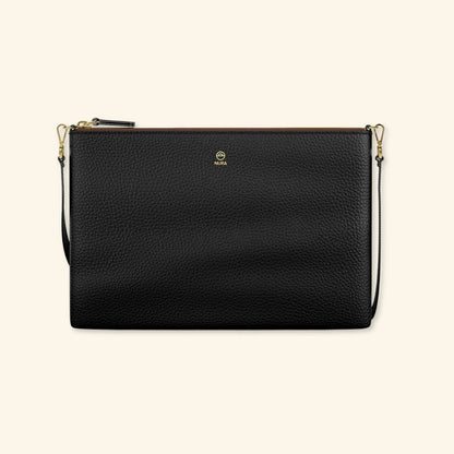Granulado negro | Bolso de piel para mujer | Con Tira ajustable