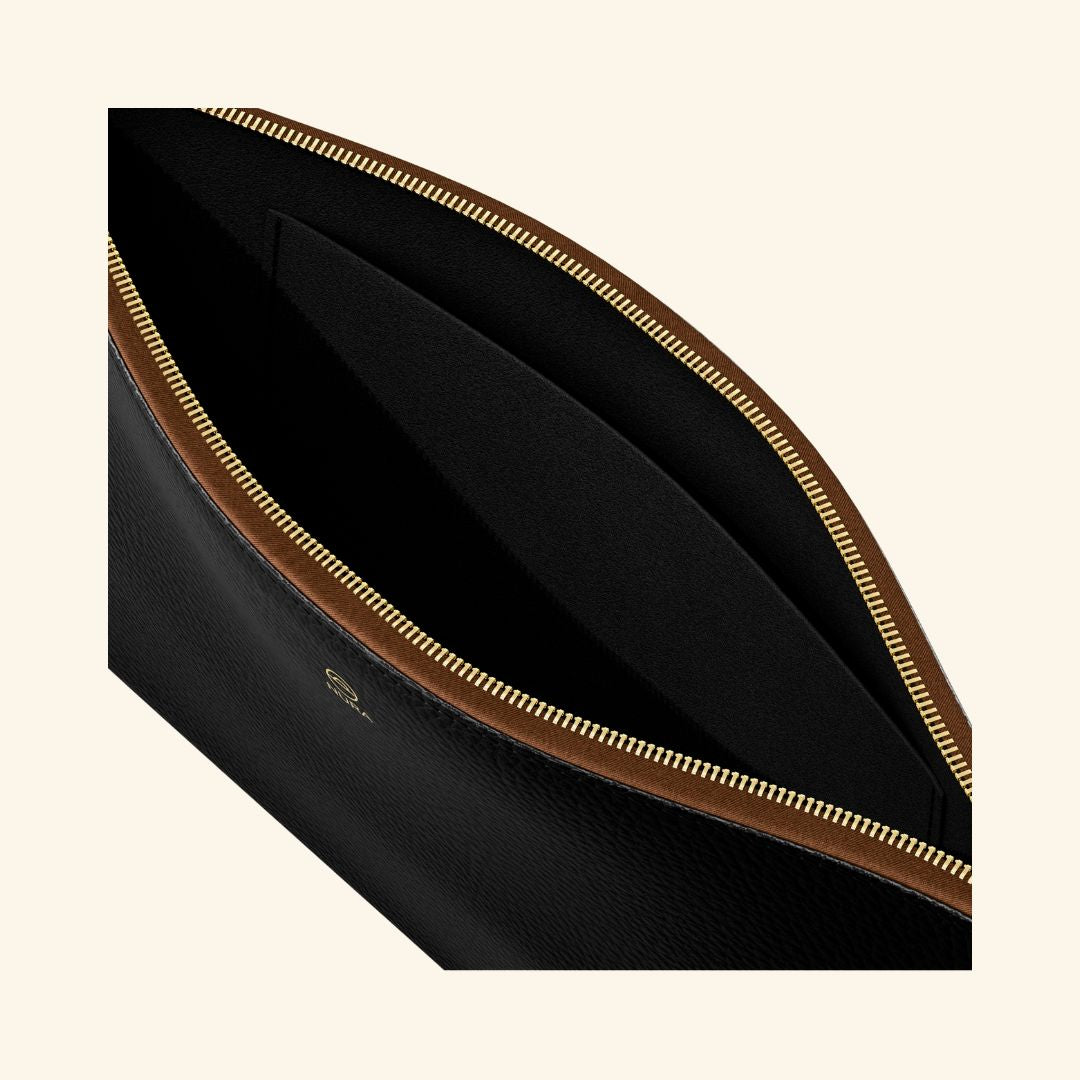 Granulado negro | Bolso de piel para mujer | Con Tira ajustable